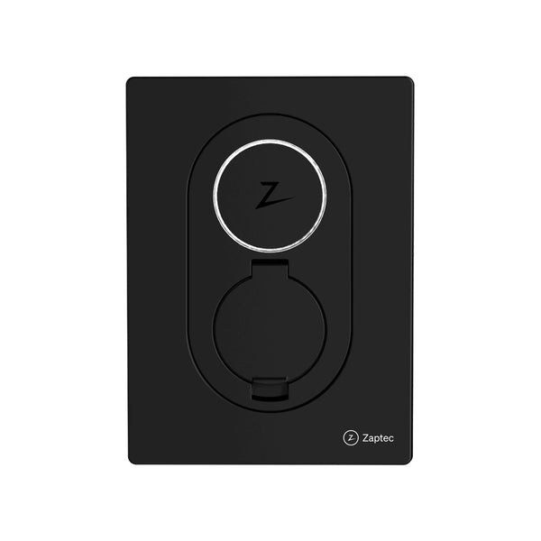 Zaptec Go laadpaal in zwart (Asphalt Black), vooraanzicht